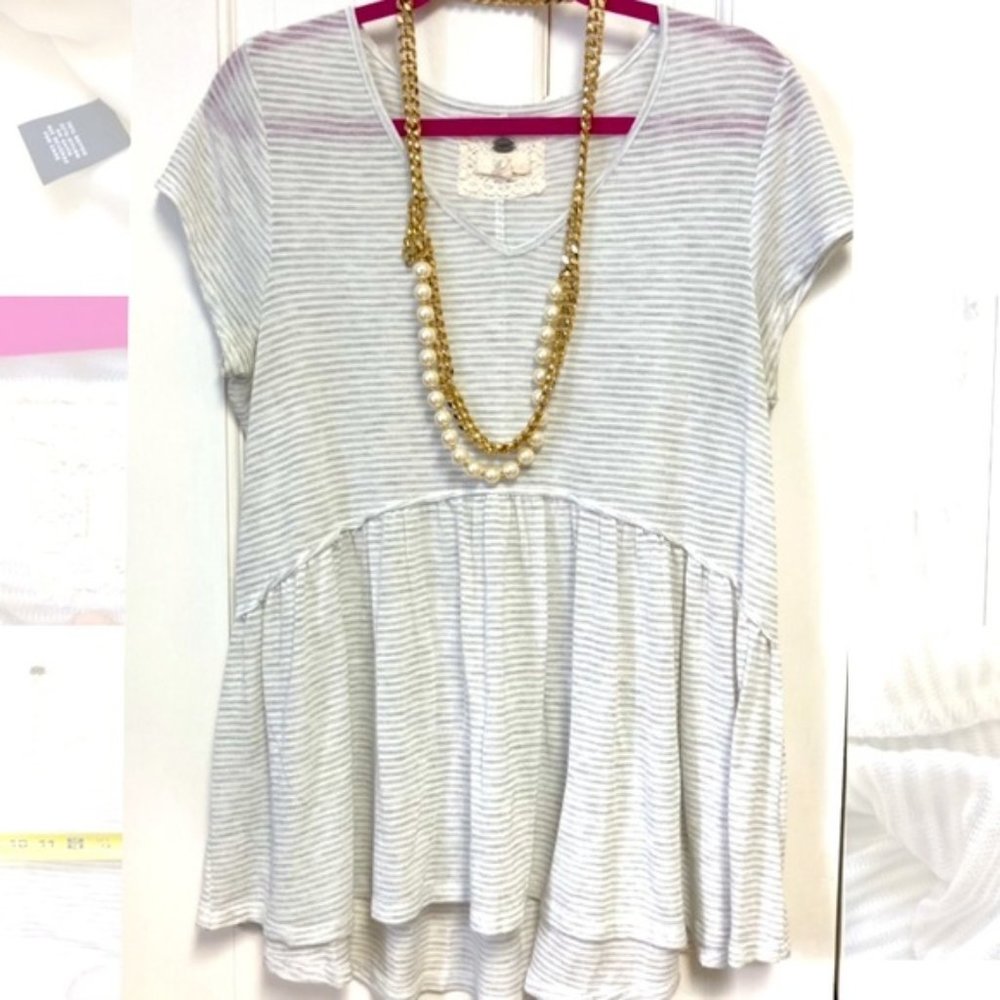 Cupio striped Peplum Tee Blouse
